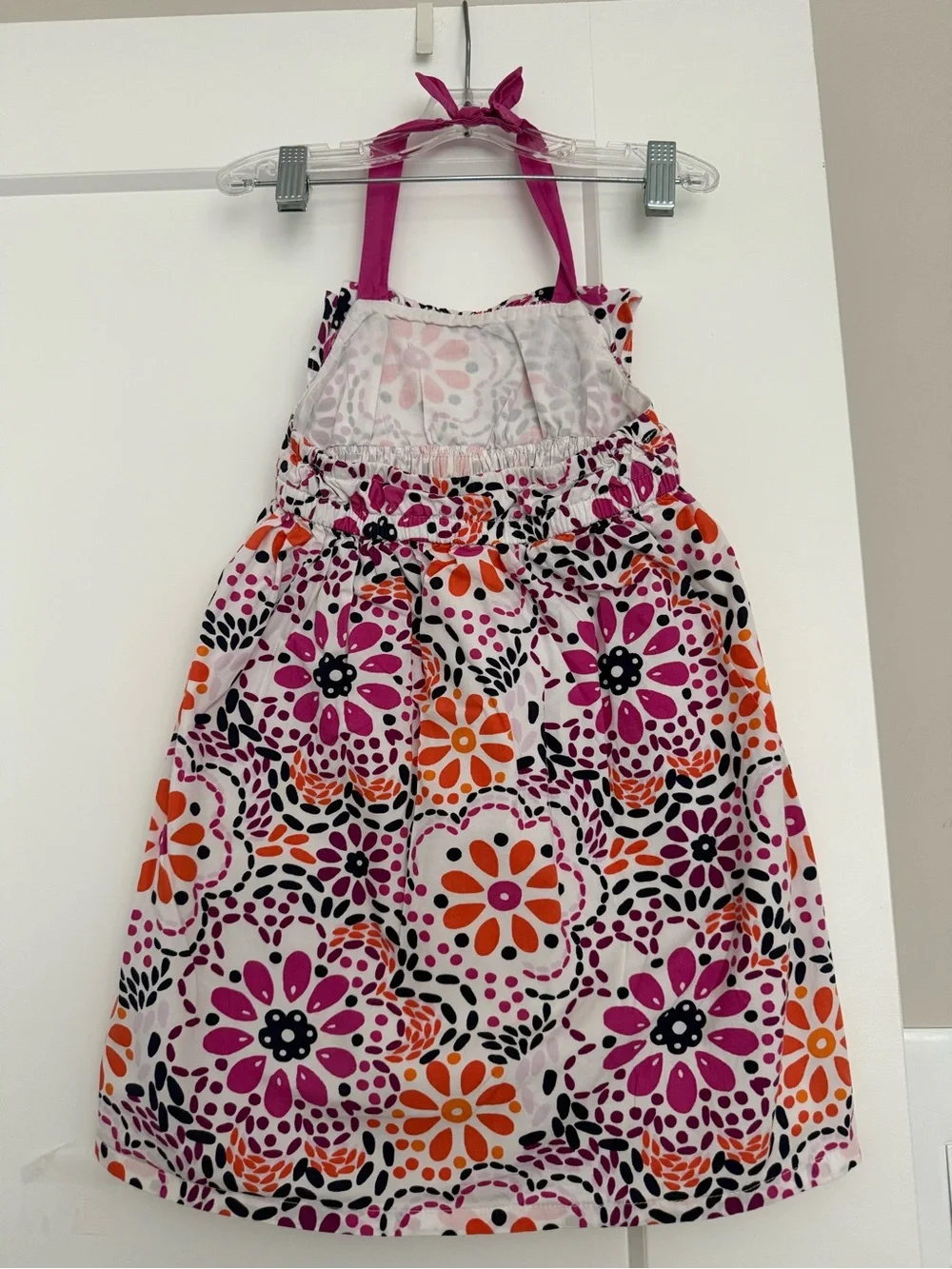 Gymboree Pink, Orange and Black Floral Halter Dress